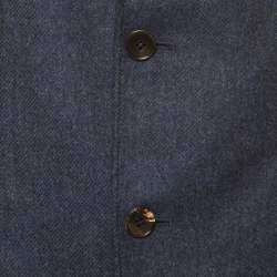 Gucci Nautical Blue Cashmere Patch Pocket Detail Tailored Blazer L