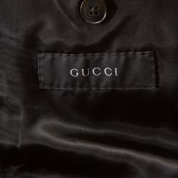 Gucci Black Wool Jacquard Trim Tuxedo Suit L