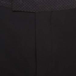 Gucci Black Wool Jacquard Trim Tuxedo Suit L