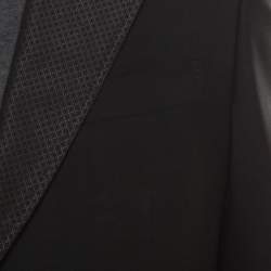 Gucci Black Wool Jacquard Trim Tuxedo Suit L