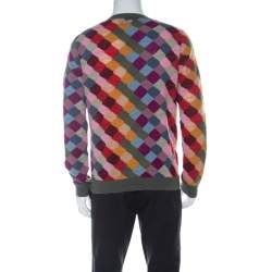 Gucci Multicolor Wool Argyle Knit Sweater XL 