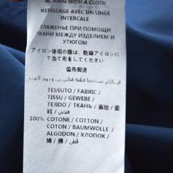 مملوكة مسبقًا Gucci Dark Blue Cotton Epaulette Embroidery Detail Full Sleeve Shirt XL