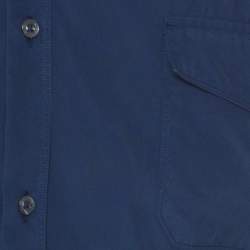 مملوكة مسبقًا Gucci Dark Blue Cotton Epaulette Embroidery Detail Full Sleeve Shirt XL