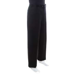 Pre Owned Gucci Black Cotton Straight Fit Trousers M
