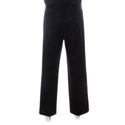 Pre Owned Gucci Black Cotton Straight Fit Trousers M