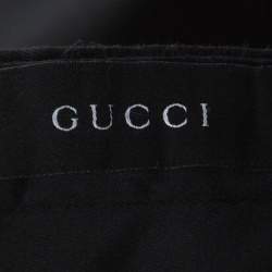 Pre Owned Gucci Black Cotton Straight Fit Trousers M