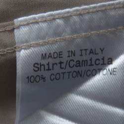 Gucci Beige Cotton Concealed Placket Detail Long Sleeve Shirt M
