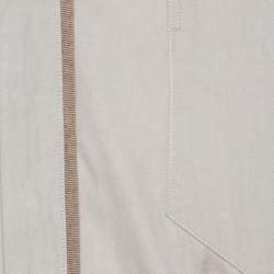 Gucci Beige Cotton Concealed Placket Detail Long Sleeve Shirt M