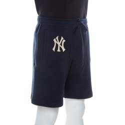 مملوكة مسبقًا Gucci Navy Blue Cotton NY Yankees Patch Shorts S 