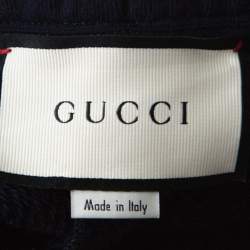 مملوكة مسبقًا Gucci Navy Blue Cotton NY Yankees Patch Shorts S 