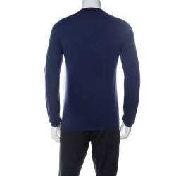Gucci Blue Wool V-Neck Sweater M