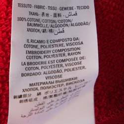 Gucci Red Cotton Jersey Dragon Embroidered Hoodie L