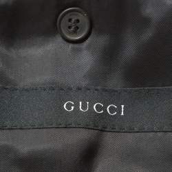 Gucci Black Pinstripe Wool and Mohair Blend Regular Fit Suit L 