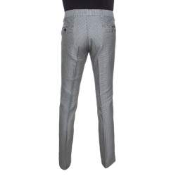 Gucci Black and White Houndstooth Pattern Wool Blend Trousers M