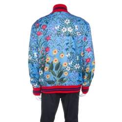 Gucci Blue New Floral Print Jersey Track Jacket XL