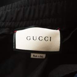 Gucci Black Striped Detail Wool and Mohair Track Pants XXL