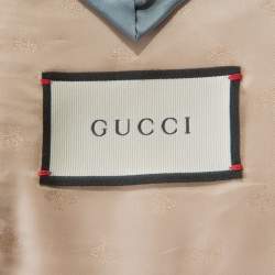 Gucci Camel Wool And Silk-Blend Web Striped Blazer XXL