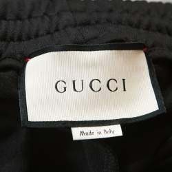Gucci Black Cotton Jersey Web Striped Track Pants M