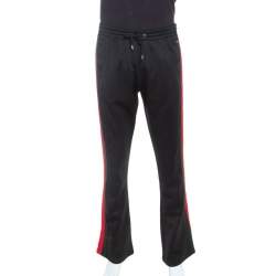 Gucci Black Cotton Jersey Web Striped Track Pants M