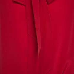 مملوكة مسبقًا Gucci Red Silk Tie Neck Detail Shirt XXL