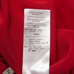 مملوكة مسبقًا Gucci Red Silk Tie Neck Detail Shirt XXL
