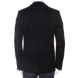 Gucci Black Textured Stretch Cotton Monaco Blazer XL