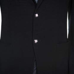 Gucci Black Textured Stretch Cotton Monaco Blazer XL