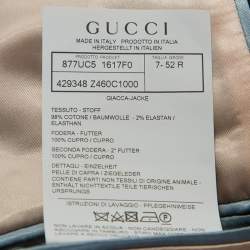 Gucci Black Textured Stretch Cotton Monaco Blazer XL