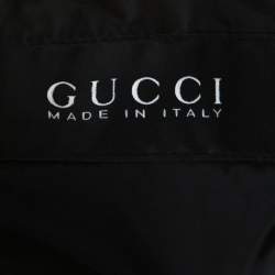 Gucci Brown Leather Quilted Bomber Jacket M