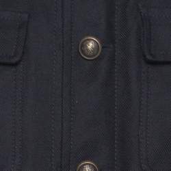 Gucci Black Cotton Button Front Coat M