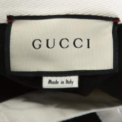 Gucci Black Chevron & Leopard Appliqued Cotton Polo T-Shirt M