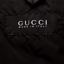 Gucci Black Cotton Blend Zip Front Coat M