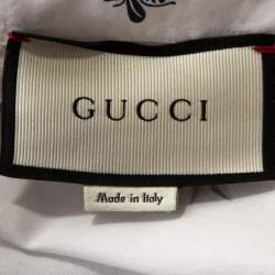 Pre Owned Gucci White Bee & Star Print Cotton Long Sleeve Duke Shirt 4XL