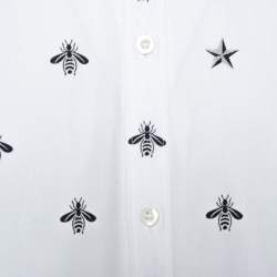 Pre Owned Gucci White Bee & Star Print Cotton Long Sleeve Duke Shirt 4XL
