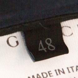 Gucci Navy Blue Stretch Cotton Slim Fit Riding Pants M