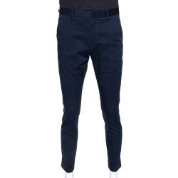 Gucci Navy Blue Stretch Cotton Slim Fit Riding Pants M