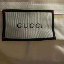 Gucci Cream Stretch Cotton Regular Fit Pants M