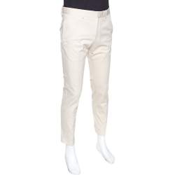 Gucci Cream Stretch Cotton Regular Fit Pants M