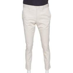 Gucci Cream Stretch Cotton Regular Fit Pants M