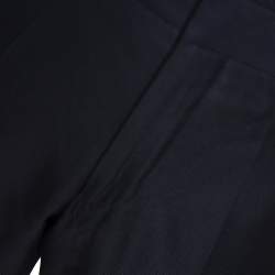 Gucci Navy Blue Textured Silk Wool Tailored Pants XL