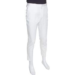 Gucci White Stretch Cotton Slim Fit Riding Pants L