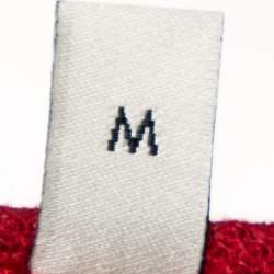 مملوكة مسبقًا Gucci Red Cotton Pique Web & Feline Head Detail Polo T Shirt M