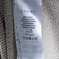 مملوكة مسبقًا Gucci Grey Cotton Logo Tape Detail Sweatshirt S