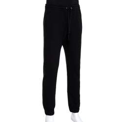 Gucci Black Logo Print Jersey Jogger Pants M