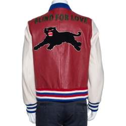 مملوكة مسبقًا جاكت غوتشي منفوخ فارسيتي بلايند فور لوف جلد عنابي