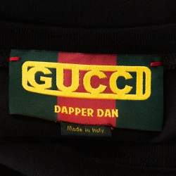 مملوكة مسبقًا Gucci Black Cotton Dapper Dan Oversized Crew Neck T Shirt M 