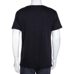 مملوكة مسبقًا Gucci Black Cotton Dapper Dan Oversized Crew Neck T Shirt M 