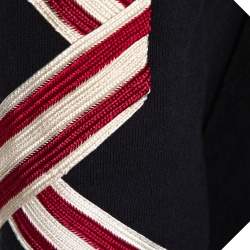 مملوكة مسبقًا سويتشيرت غوتشي هودي ممزق قطن مطرز زهور أسود L