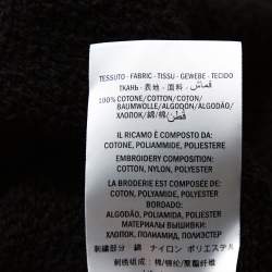 مملوكة مسبقًا سويتشيرت غوتشي هودي ممزق قطن مطرز زهور أسود L