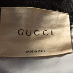 Pre Owned Gucci Charcoal Grey Denim Tiger & Floral Applique Tapered Jeans XL